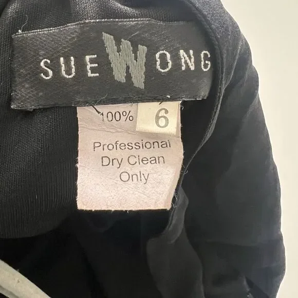 Sue Wong Maxi Midi Slip Dress Silk Fairy Goth Asian Oriental Vintage Y2K Guest